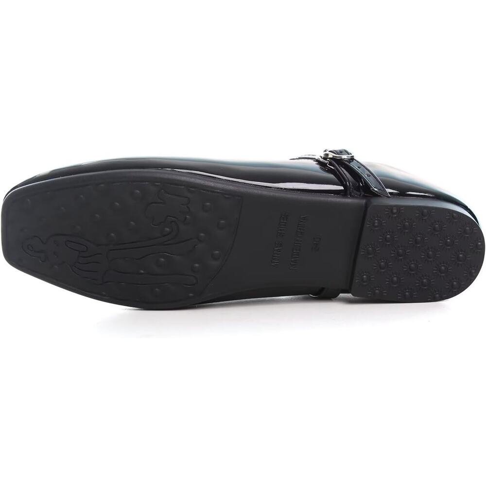 New Luxinyu Womens Size 6 Black Faux Leather Square Toe Mary Jane Flat Shoes - Picture 6 of 6